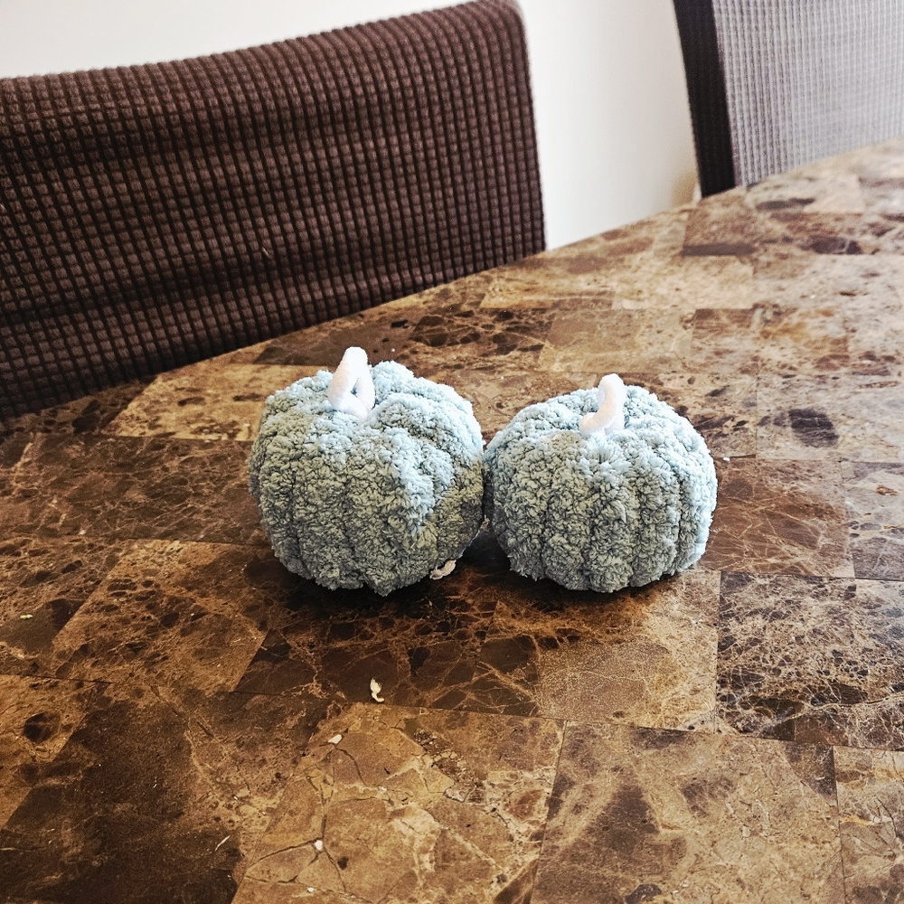Blue Plush Fall Pumpkims